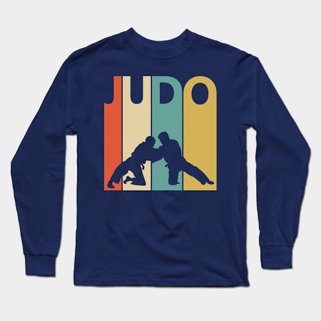 Vintage Retro Judo Fighter Gift Long Sleeve T-Shirt by GWENT